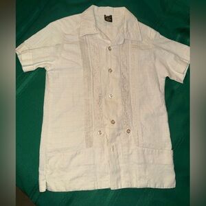 Artisanal Guayabera off white button up